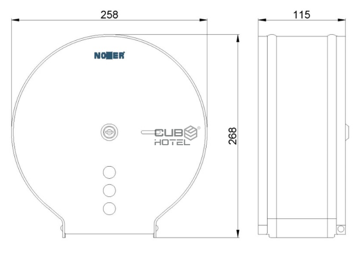 Portarrollos Industrial de Acero Inoxidable Negro
